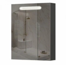 Шкаф с зеркалом в ванную с выключателем 60 см шириной с подсветкой Аквариус Teffi 70930222