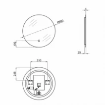 Размеры зеркало для ванной из пластика 60 см шириной с подсветкой qtap scorpio sd00045734 №2