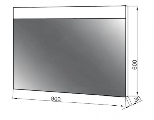 Размеры Зеркало для ванной 80 см ЮВВИС VALENCIA Z-80 LED З-ЛЕД-80-ВАЛ