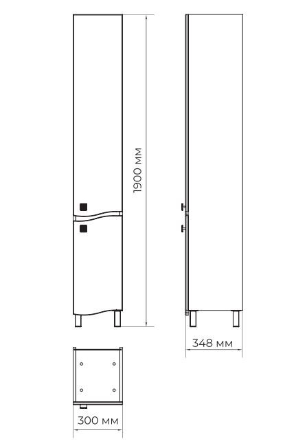 Размеры прямой пенал для ванной 30 см ванланд симфония сп1lкч №3