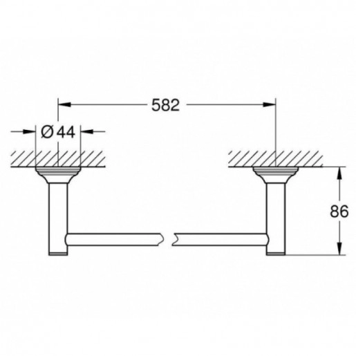 Размеры Светлый полотенцедержатель для ванной GROHE ESSENTIALS AUTHENTIC полотенцедержатель, хром 40653001