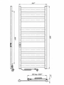 Размеры Полотенцесушитель электрический 540 x 1200 мм Laris Гефест Премиум Д40 белый 75201079