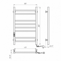 Детали Полотенцесушитель электрический 500 х 800 мм Navin Loft Д30 хром правый 10-043052-5080