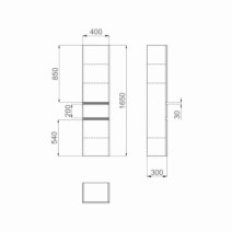 Размеры пенал для ванной 40 см с доводчиками санверк amata air mv0000787 правый №2