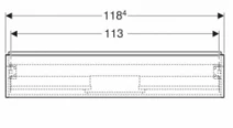 Розміри Тумба у ванну без раковини із вологостійкого ДСП 120 см шириною Geberit iCon під умивальник iCon 502.313.01.3