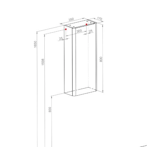 Размеры Навесной шкафчик в ванную 35 см шириной Aqua Rodos Акцент АР000019839 L