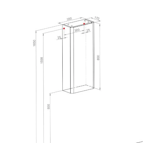 Размеры Навесной шкафчик в ванную 35 см шириной Aqua Rodos Акцент АР000019839 L