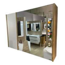 Зеркало-шкаф в ванную бело-коричневый 90 см шириной Fancy Marble Wega MC Wega Ш