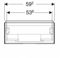 Размеры Тумба в ванную без умывальника с текстурой 60 см шириной Geberit ONE 505.071.00.5