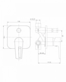 Размеры Смеситель в стиле хай-тек для ванны IMPRESE BRECLAV хром VR-10245WZ