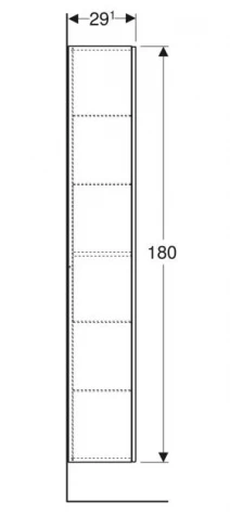 Розміри Шафа коричнева пенал для ванної 36 см шириною Geberit ONE 502.316.JH.1 L