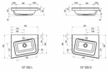 Умывальник Шкафчик с умывальником 550 Ravak 10° X000000742-XJIP1155000